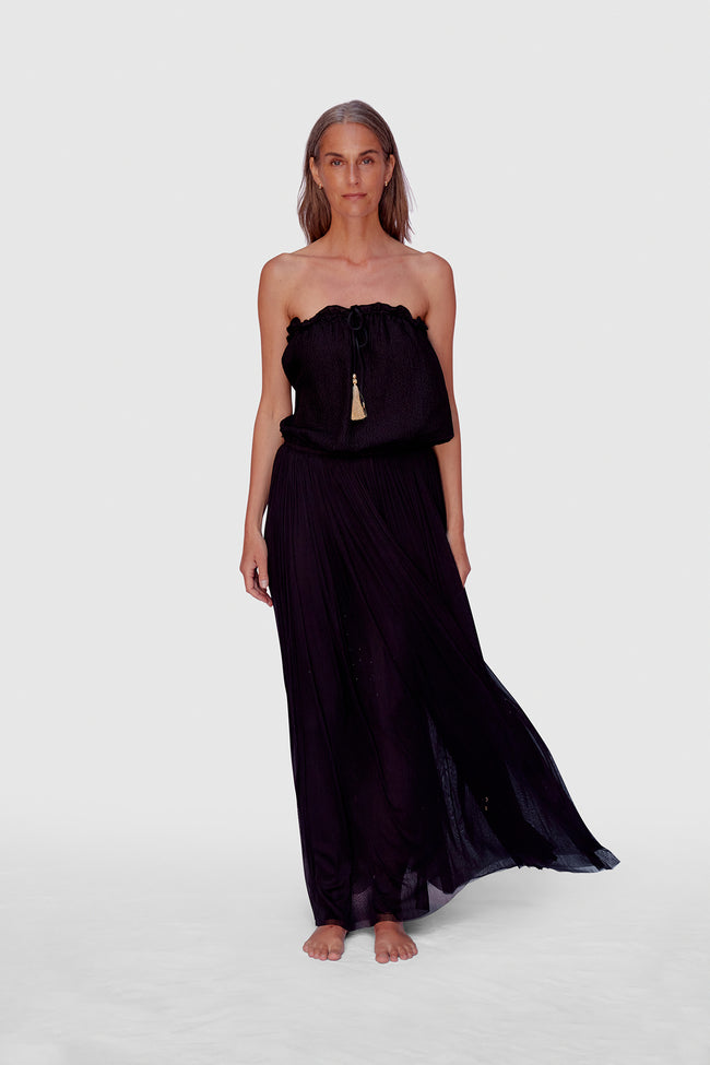 BLACK SILK TULLE SKIRT