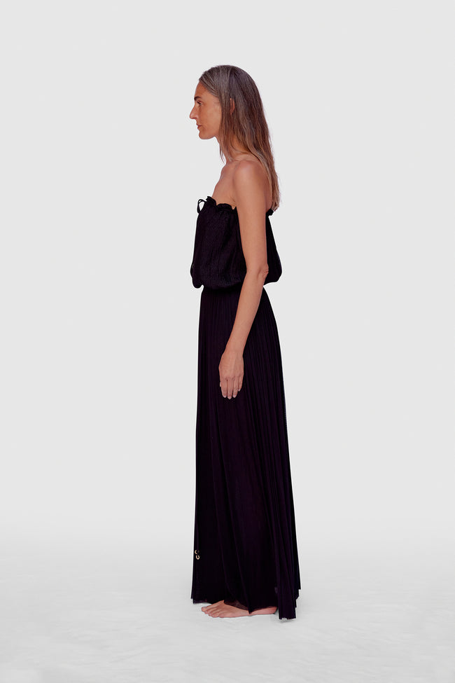 BLACK SILK TULLE SKIRT