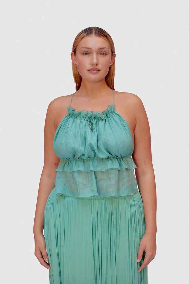 OCEAN STRING SILK TOP
