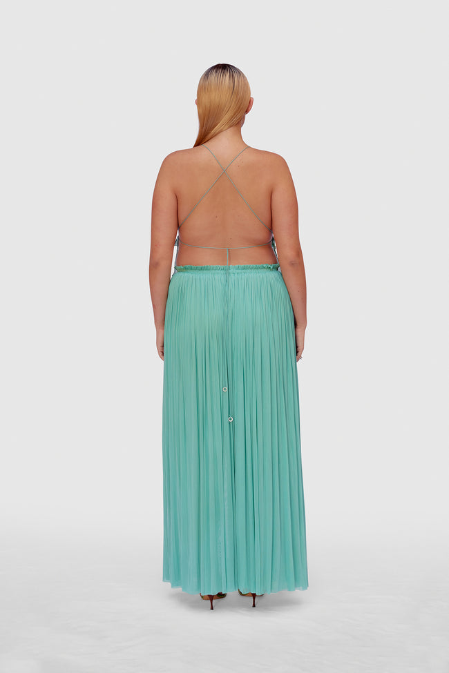 OCEAN  SILK TULLE SKIRT