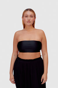 BLACK BANDEAU TOP