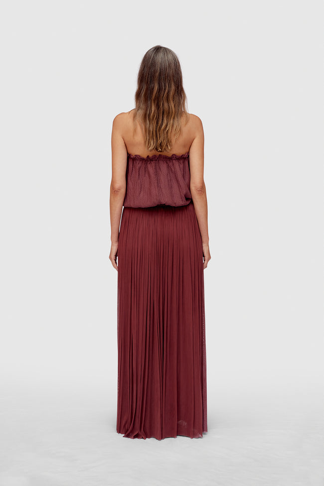 BORDEAUX SILK TULLE SKIRT