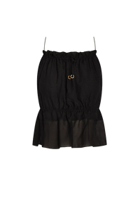 BLACK STRING SILK TOP