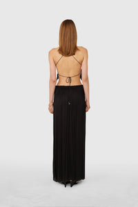BLACK STRING SILK TOP