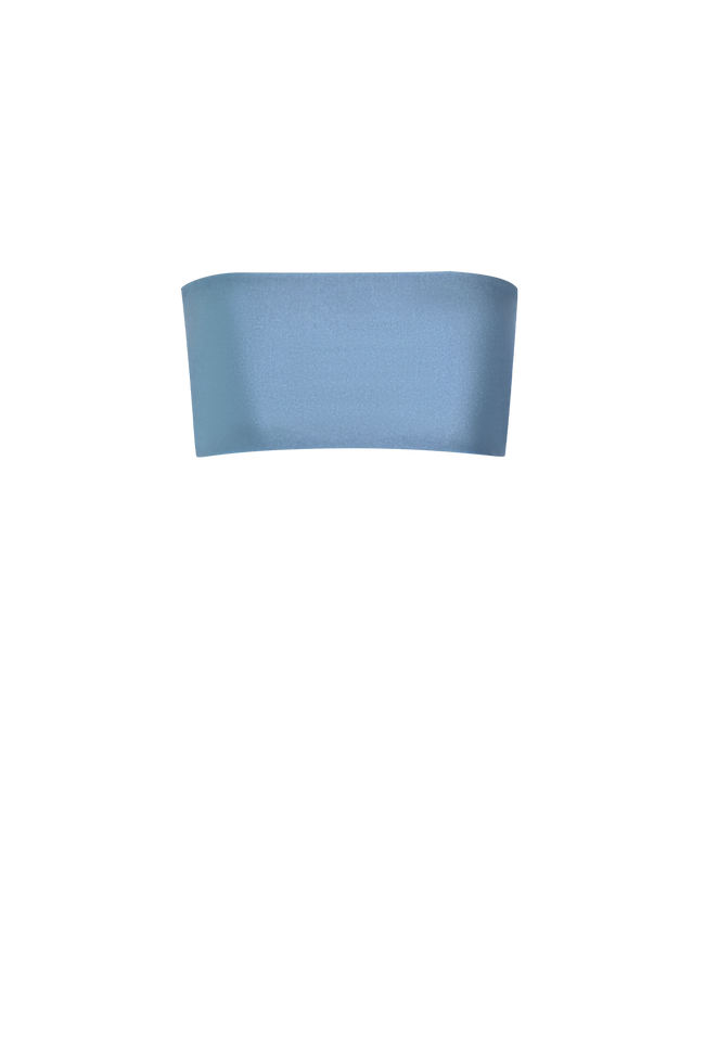 BLUE BANDEAU TOP