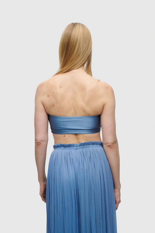 BLUE BANDEAU TOP
