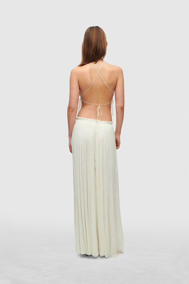 IVORY SILK TULLE SKIRT