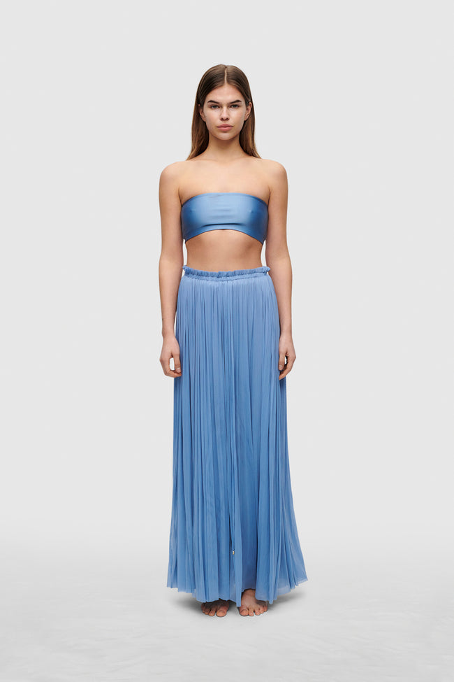 BLUE BANDEAU TOP