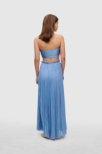BLUE BANDEAU TOP