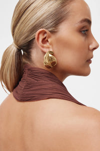 BROWN SILK TULLE TOP