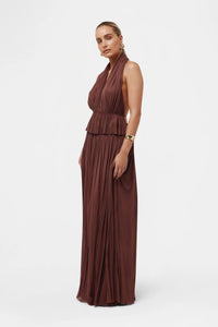 BROWN SILK TULLE SKIRT