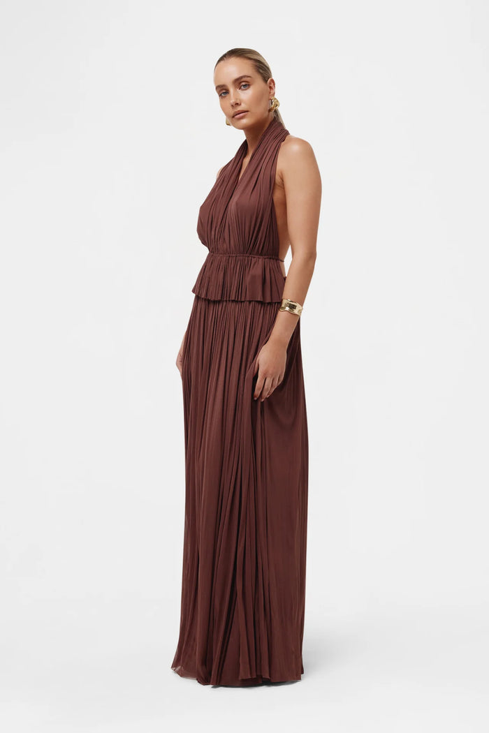 BROWN SILK TULLE SKIRT