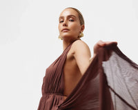 BROWN SILK TULLE SKIRT