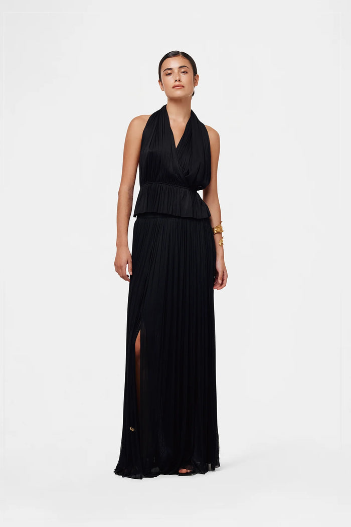 BLACK SILK TULLE TOP