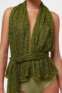 CACTUS KNIT SCARF SET / TOP