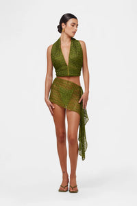 CACTUS KNIT SCARF SET / TOP