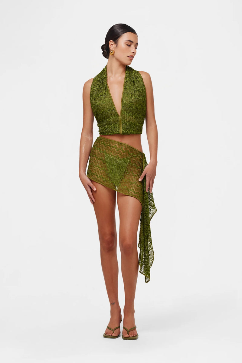 CACTUS KNIT SCARF SET / TOP