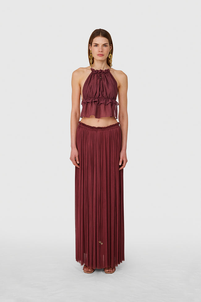 BORDEAUX SILK TULLE SKIRT